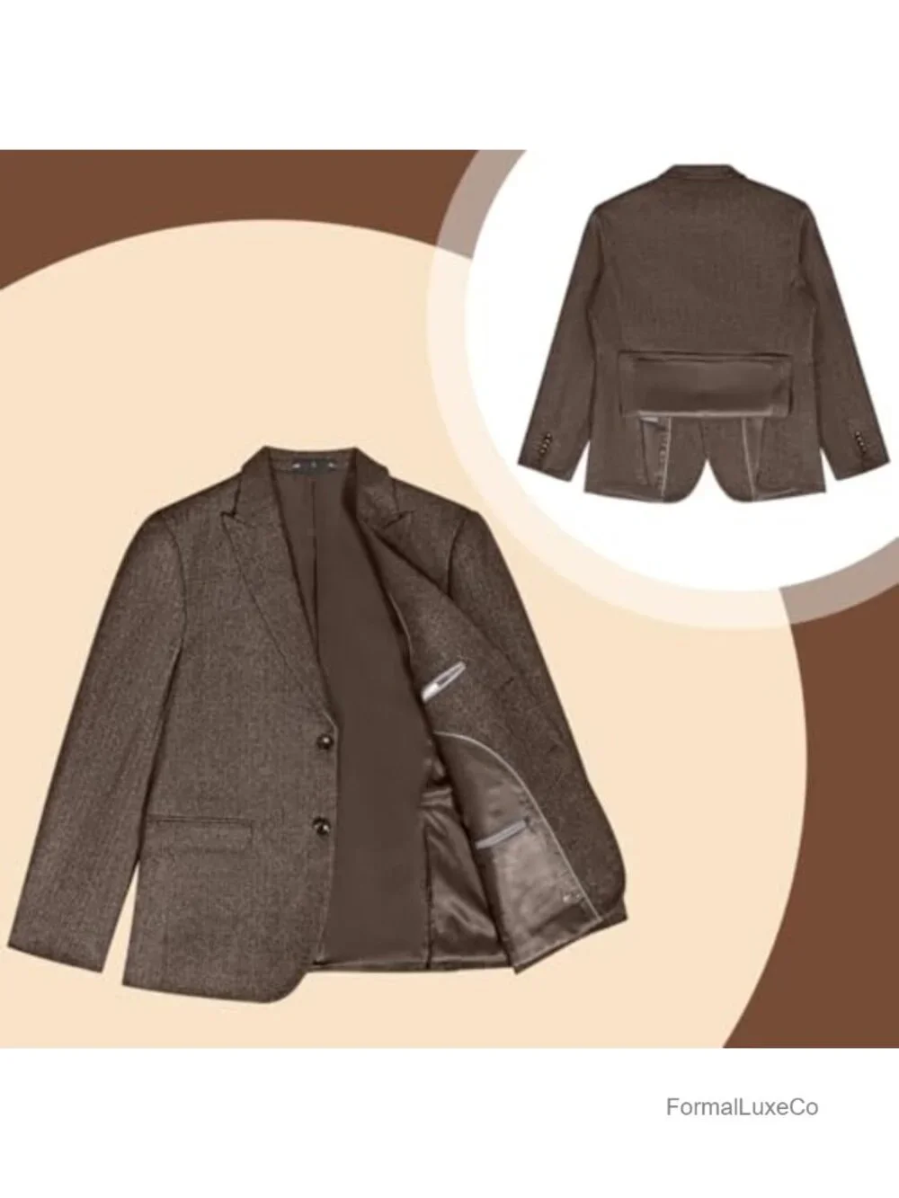 Retro 3 Piece Herringbone Tweed Suit Men Prom Tuxedo Formal